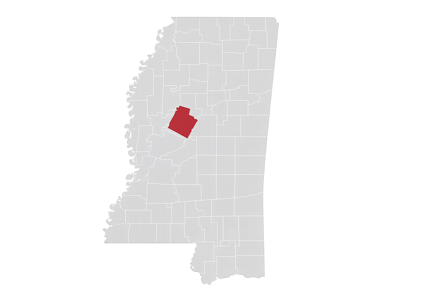 Map of Mississippi with Panola County highlighted